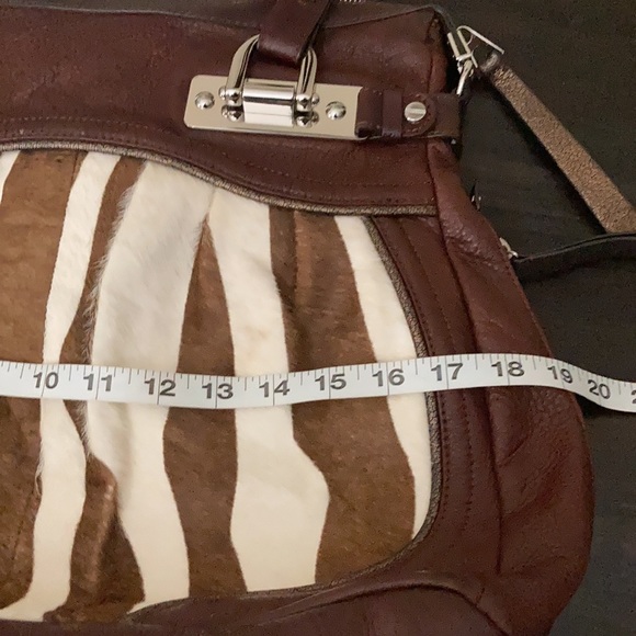 B MAKOWSKY  Leather and Calf Hair HANDBAG - Picture 9 of 13